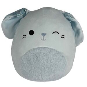 Squishmallows Bastian Blue Bunny Rabbit Easter 12" Plush Winking Shiny Ears 2025
